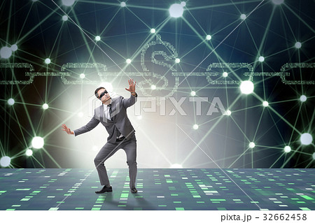 Businessman in blockchain cryptocurrency concept Businessman in blockchain cryptocurrency concept 32662458