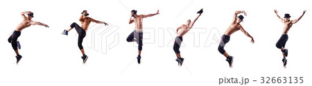 Ripped dancer isolated on the white Ripped dancer isolated on the white 32663135
