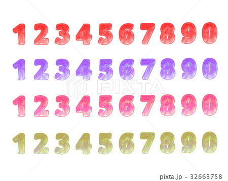 数字セット　赤 32663758