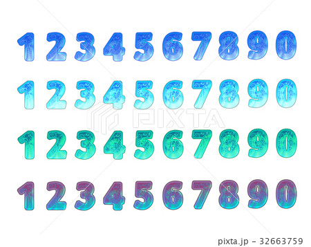 数字セット　青 32663759