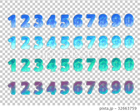 数字セット　青 32663759