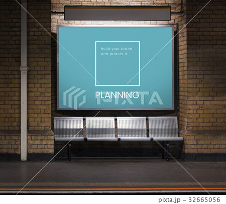 Illustration of identity branding business trademark on subway 32665056