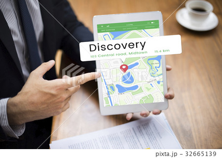 Map GPS Location Direction Position Graphic 32665139