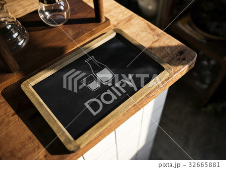 Organic Dairy Product Fresh Milk Word Graphic 32665881