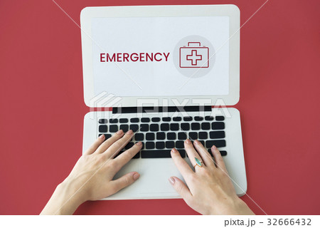 Healthcare concept on a device screen Healthcare concept on a device screen 32666432