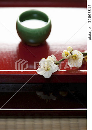 梅の花とお猪口 梅の花とお猪口 32668312