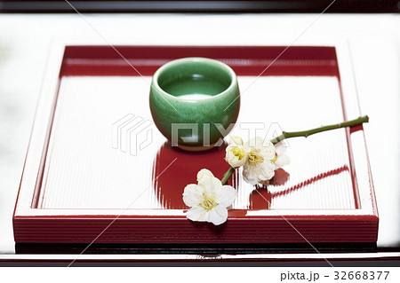 梅の花とお猪口 梅の花とお猪口 32668377