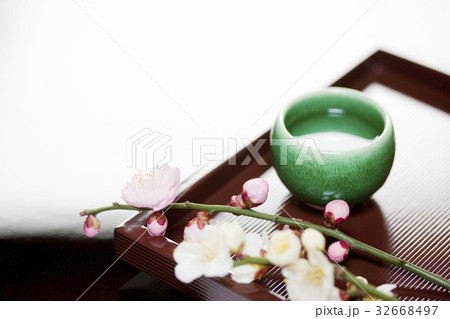 梅の花とお猪口 32668497