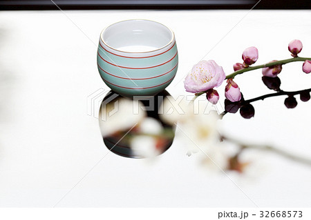 梅の花とお猪口 32668573