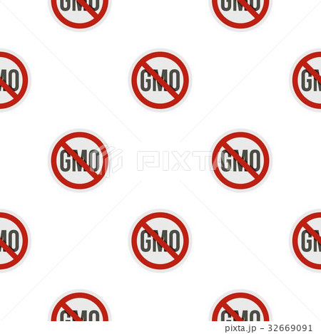 Stop GMO, red prohibition sign pattern flat Stop GMO, red prohibition sign pattern flat 32669091