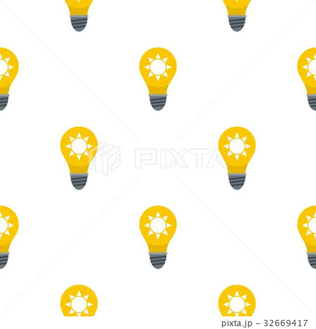 Yellow light bulb with sun inside pattern flat Yellow light bulb with sun inside pattern flat 32669417