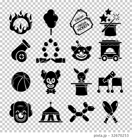 Circus icons set, simple style 32670253