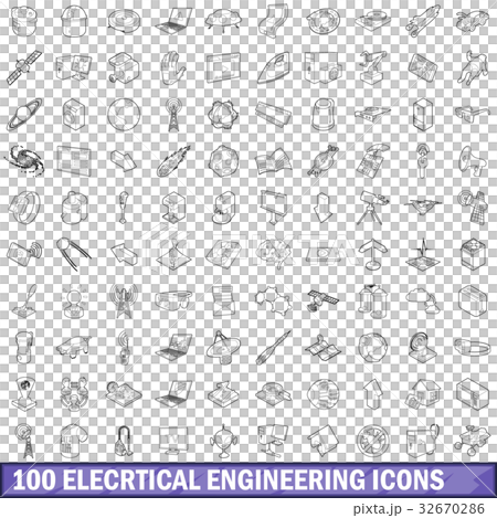 100 electrical engineering icons set outline 100 electrical engineering icons set outline 32670286