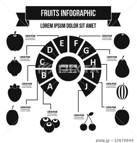 Fruit infographic concept, simple style 32670644