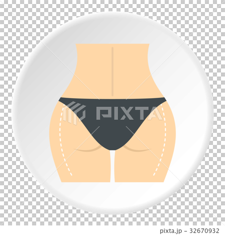Woman buttocks marked on hips icon circle Woman buttocks marked on hips icon circle 32670932