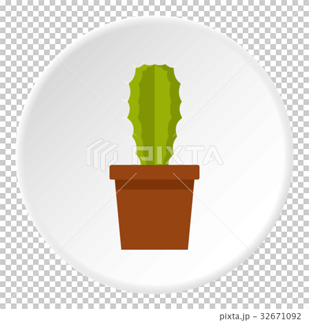 Potted cactus icon circle Potted cactus icon circle 32671092