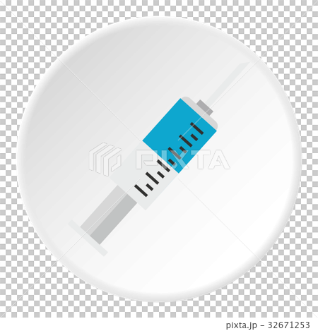 Syringe for injection with needle icon circle Syringe for injection with needle icon circle 32671253