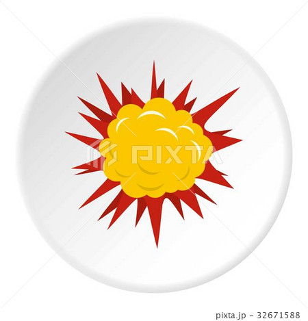 Terrible explosion icon circle 32671588