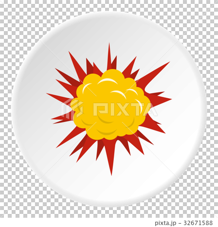 Terrible explosion icon circle 32671588