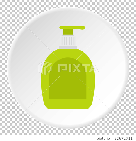 Green bottle with liquid soap icon circle 32671711