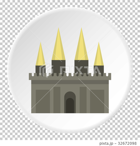 Ancient castle palace icon circle 32672098