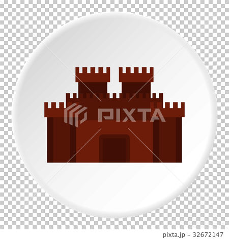 Fortress with gate icon circle 32672147