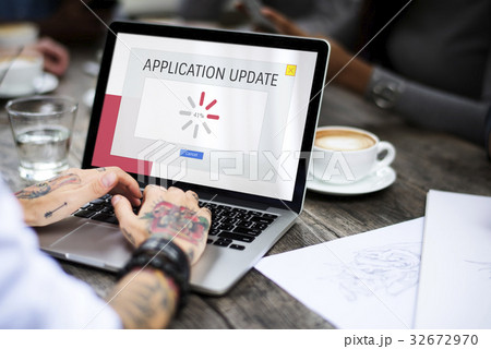 Technology concept on a device screen Technology concept on a device screen 32672970