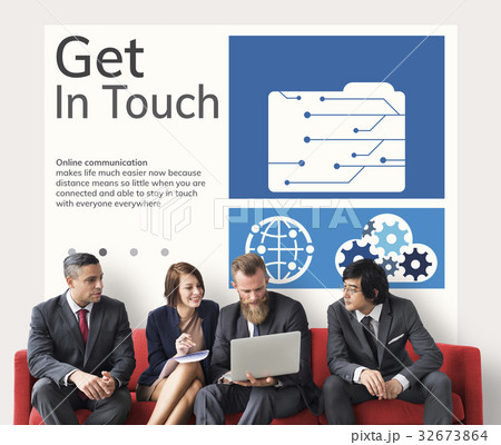 Network connection graphic overlay background billboard on wall 32673864