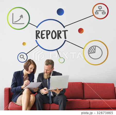 Research Report Summary Illustration Graphics Concept 32673865