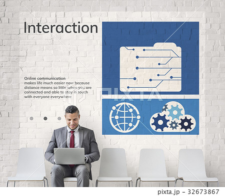 Network connection graphic overlay background billboard on wall 32673867