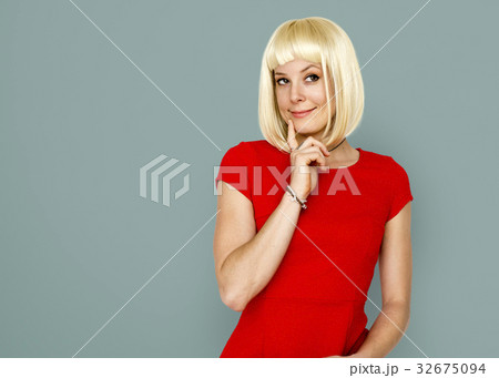 Caucasian Blonde Female Posing Adorable Caucasian Blonde Female Posing Adorable 32675094