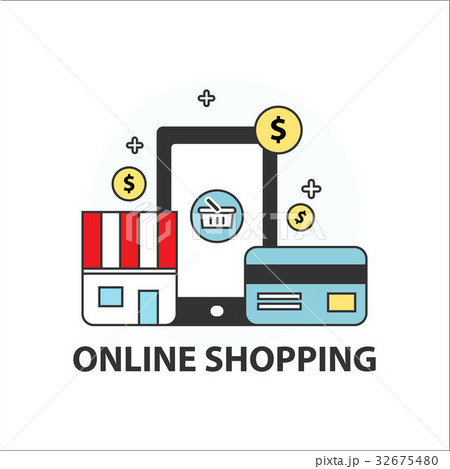 Online shopping business icon illustration vector Online shopping business icon illustration vector 32675480