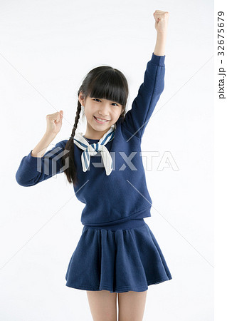 Happy little Asian child smiling and dancing Happy little Asian child smiling and dancing 32675679