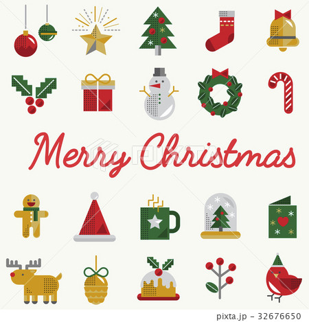 Christmas Vector Icon Set Collection Concept 32676650