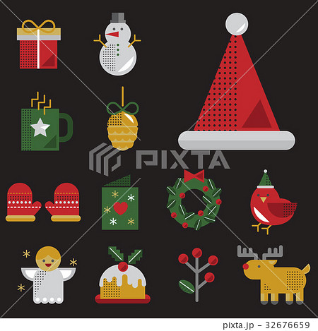 Christmas Vector Icon Set Collection Concept 32676659