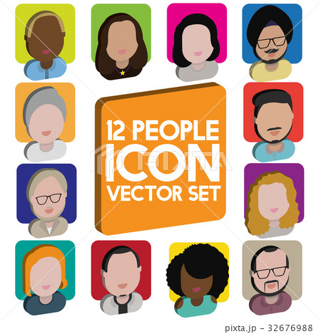 Diversity Interracial Community People Flat Design Icons Concept 32676988