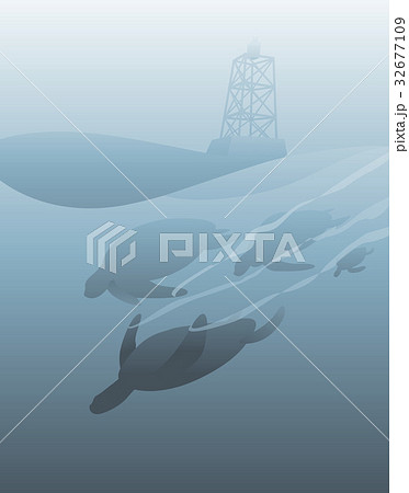 Sea Life Lighthouse Vector Concept 32677109