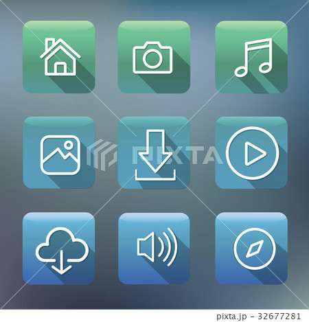 Icon Collection Vector Application Content Concept Icon Collection Vector Application Content Concept 32677281