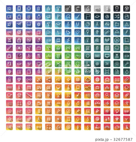 Icon Collection Vector Application Content Concept 32677587