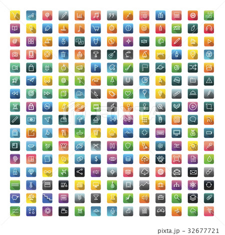 Icon Collection Vector Application Content Concept Icon Collection Vector Application Content Concept 32677721