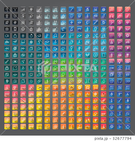 Icon Collection Vector Application Content Concept 32677794