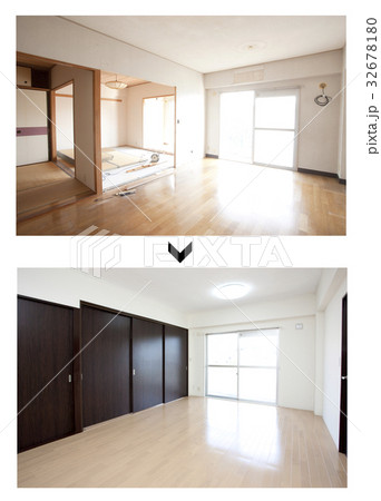 リビングルームの改装前後 32678180