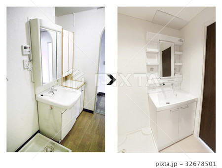 洗面所改装前後 32678501