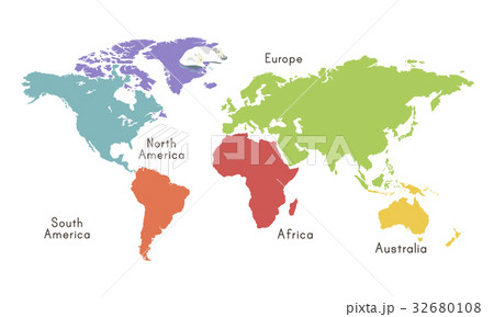 World Continent Map Location Graphic Illustration 32680108
