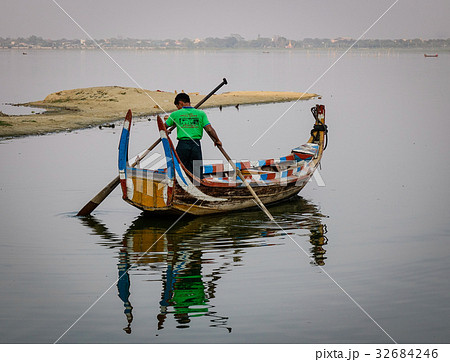 Wooden boats on the lake Wooden boats on the lake 32684246