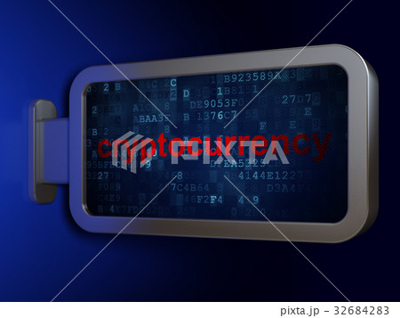Information concept: Cryptocurrency on billboard 32684283
