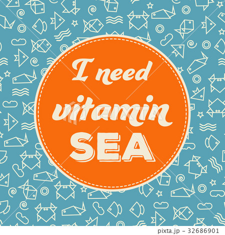 summer background with doodle fish  32686901