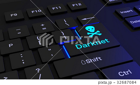 Black Keyboard With Glowing Darknet Enter Keyのイラスト素材