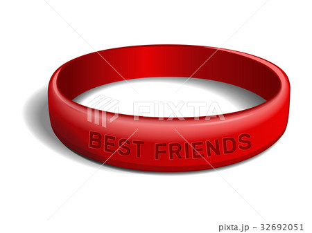 Best Friends Red Plastic Wristbandのイラスト素材