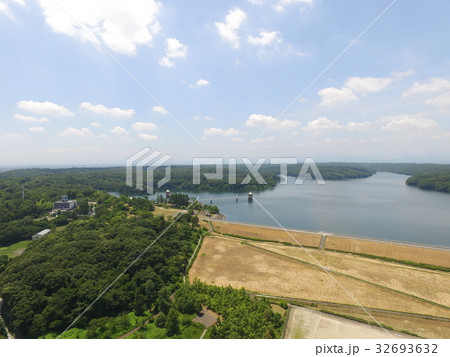 埼玉県 所沢市 狭山湖 山口貯水池 緑地 空撮 ドローン 高度100m 埼玉県 所沢市 狭山湖 山口貯水池 緑地 空撮 ドローン 高度100m 32693632
